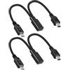 RIIEYOCA Cavo di Ricarica corto Type C Femmina a Micro USB Maschio & Mini USB Maschio, Solo per ricarica, Cavo splitter 1 a 2 USB C, (1FT/2 pezzi, Solo ricarica)