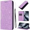 LSPCASA Custodia per Xiaomi 14T Pro 6,67 pollici, in pelle PU di alta qualità, magnetica, con scomparto per carte di credito, per Xiaomi 14T Pro, squisito design floreale in stile retrò, lilla