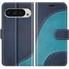BoxTii Cover per Google Pixel 9 PRO/Google Pixel 9, Custodia in PU Pelle Portafoglio, Magnetica Flip Cover a Libro con Slot per Schede per Google Pixel 9 / Pixel 9 PRO, Blu