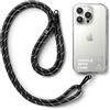 Ringke Holder Link Strap con Etichetta TPU Trasparente, Tracolla Regolabile Cordino Corda Poliestere Compatibile con Custodia Universale per Cellulare - Black & White