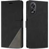 SONWO Cover per Oppo A58 4G, Flip Caso in PU Pelle Case Cover Custodia con Slot per Schede e Supporto Stand per Oppo A58 4G, Nero
