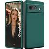 ISOI - Cover per Google Pixel 7a, Custodia Morbida in Silicone Liquido, Protezione Completa Antiurto Ultra Sottile per il Corpo - Verde Notte