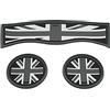 YSWOMOSKD 3 PZ Car Cup Holder Sottobicchieri, Grigio Union Jack UK Bandiera Incorporata negli ornamenti Sottobicchieri Compatibile con Mini Cooper Countryman F60 (Gray Jack)