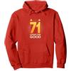Generic 71 Looks This Good - Divertente Regalo di Compleanno per 71 Anni Felpa con Cappuccio, Unisex per Adulti, Rosso, L