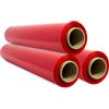 Sidi Global Market Pellicola per imballaggio, pellicola rossa, carta pellicola, rotolo di plastica protettiva per mobili, scatole di spostamento, plastica copritutto 50 cm x 300 m estensibile - SIDI (3 pezzi, rosso)