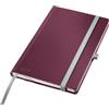Leitz Taccuino Leitz Style A5 a quadretti, copertina rigida, 160 pagine, 80 fogli, carta certificata FSC da 100 g/m², fascia elastica e segnalibro, per ufficio e home office, Rosso, 44861028