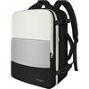 Taygeer Zaino Viaggio 45x36x20, Casual Zaini Uomo Donna con Porta USB, Zaino da Viaggio Aereo Bagaglio a Mano Impermeabile Zaini Porta PC per Scuola Lavoro Wizz Air Easyjet, Beige Grigio Nero