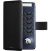 VULKIT Porta Passaporto da Viaggio con Supporto Airtag Portadocumenti da Viaggio Blocco RFID Portafoglio da Viaggio per Uomo o Donna Custodia Passaporto Pelle, Nero Navy