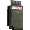 VULKIT Portafoglio Uomo Piccolo Porta Carte di Credito Uomo Porta Tessere Schermato RFID Bifold Porta Soldi, Verde