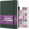 Legend Planner Agenda oraria - Agenda settimanale e giornaliera con fessure orarie. Agenda per appuntamenti per lavoro, senza data, A5 (verde scuro)