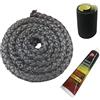 Protalwell Guarnizione per stufa a legna, kit guarnizione per porta stufa a legna da 16 mm, guarnizione in fibra di vetro resistente alle alte temperature, corda di ricambio per stufa o camino, lunghezza 1,8 m
