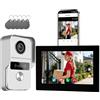 Honmidatek Sistema di videocitofono a 2 fili KW02, 1080p e Audio Bidirezionale, sblocco remoto porta/cancello, controllo accessi APP/RFID, touch screen da 7 pollici, Rilevamento Presenza, Argento