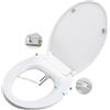 GEOATON Sedili per bidet per WC non elettrici con doppi ugelli autopulenti, separati e femminili, spray d'acqua naturale, sedile WC chiuso morbido, facile installazione (rotondo