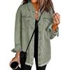 Ranphee Camicia Donna Elegante Manica Lunga Giubbino Jeans Casual Con Bordi Sfilacciati Oversize Outfit Autunnali 2025