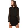 TRENDYOL Camicia da Donna Nera Crepe trattata Chiffon, Nero, 46