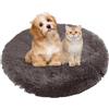 BESTORI Cuccia Cane Interno Rotondo Letto Gatto Cuscini Lavabile in Lavatrice Lettino Morbido Pelosa per Grande Medio Piccolo Cani Gatti, Marrone 5, 90 x 90 cm