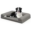 COSTWAY Cuccia per Cani di Taglia Media e Piccola, Letto per Cani in Schiuma con Bordi a 3 Lati, Copertura Rimovibile e Lavabile e Fondo Antiscivolo, Divano per un Sonno Confortevole (Grigio)