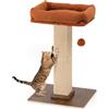 FUKUMARU Tiragraffi per Gatti, Albero Tiragraffi (Alto 73cm) Stile Retrò con Piattaforma per Gatti Adulti da Interno, Colonna Tiragraffi con Cuccetta, Sisal Naturale e Legno Massello.