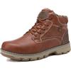 ARRIGO BELLO Stivali Uomo Invernali In Pelle Scarpe da Neve Calda Foderato Scarponcini Trekking Stivaletti Outdoor Marrone Scuro 46