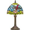 Blivuself Lampada di stile Tiffany Lampada di vetro colorato Fiore di loto Dragonfly Lampada da tavolo Soggiorno Camera da letto Comodino Blu Piccola Luce notturna Carino Bambini Sea Nightstand Lamp