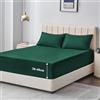 Aisbo Tela Custodia 160x200 Cappuccio Grande 40 cm - Tela Custodia 2 Persone 160 x 200 Cappuccio Grande 40 cm Matracci in Microfibra Oeko-Tex con Elastica Tutto intorno, Verde Foccato