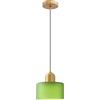 HJXDtech Mini Lampada a Sospensione in Vetro con Finiture Oro & Cavo Regolabile 200cm, Moderno Lampadario Sospeso da Soffitto E27 per Cucina, Sala da Pranzo, Camera da Letto (Verde Matt, 15cm)