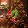 SUPYINI Grinch Decorazione Natale, Gambe di Elfo per Albero, Ornamento Verde, Stola Elfo Impagliato, Topper Ghirlanda Ornamenti, Puntale per Albero