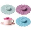 WeddHuis 3 Pezzi Coperchi Silicone per Tazze con Design a Girasole Colorato Copertura per Tazze Riutilizzabile per Protezione da Vespe e Polvere 10cm