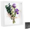 Huamirra Cornice Portafoto 3D, Cornice Profonda da Riempire 20 x 25 cm, con Lastra Acrilica Trasparente, Cornice per Oggetti 3D Più Profonda di 3 cm, Cornice per Lggetti in Legno, per Regalo di Nozze,Bianco