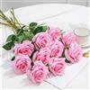 LEUCHTAMOR 10 rose artificiali, 54 cm, finte rose di seta, gambo lungo, realistiche, per fai da te, bouquet da sposa, composizioni, feste e decorazioni per la casa (rosa)