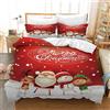Gegeryozer Set di Biancheria da Letto Natalizia,Copripiumino a Tema Natalizio,Santa Moose Red 3 Pezzi per Bambini,Ragazzi e Ragazze (135×200 cm, C2)