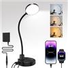 ZAPLIT 15W Lampada da scrivania 60 LED con USB-A e USB-C - Dimmerabile, 3 Temperature di Colore, 5 Livelli di Luminosità, 4 Timer, Collo d'oca Flessibile a 360°, Salva Occhi