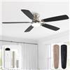 Sofucor 132cm Ventilatore da Soffitto con Luce LED, Dimmerabile 3CCT, Telecomando, 6 Velocità, Timer, Silenzioso Lampada Ventilatore da Soffitto per Soggiorno, Cucina