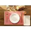 eurostile Tovagliette Americana bambù Rettangolo Tovaglietta Cucina da Tavola Colazione Pranzo Lavabili, Antiscivolo, Antimacchia, Resistenti al Calore, Set 2 Pezzi Tappeto Bamboo In Legno 30x45 cm (arancio)