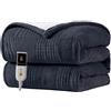 Texciting Coperta Riscaldante Elettrica-130x160cm Morbida,Nero | Coperta Elettrica 9 Temperature Regolabili 2-10 ore di Spegnimento Automatico Lavabile in lavatrice,Per divano e letto