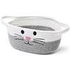 HecticCore Cesto portaoggetti intrecciato in corda di cotone con manici - Cesto porta-giocattoli per bambini, Cestini portaoggetti per la cameretta dei bambini - Organizzatore di giocattoli per animali domestici