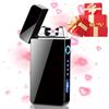 Gohytal Accendino Elettronico USB per Regalo di Papa, Compleanno Regalo Uomo Arco Elettrico Touch Screen LED Doppio Arco ARC Accendino Antivento Accendino, Regalo Festa del Papà per Papà Nonno