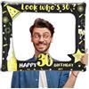 POPOYU Cornice gonfiabile in oro nero per la festa di 30° compleanno, cornice per selfie del 30° compleanno, divertenti cornici gonfiabili per foto, accessori fotografici per feste di compleanno per uomini e