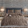 ZIMEL HOMES Set copripiumino in raso, 3 pezzi, morbido, setoso e lucido, copripiumino e 2 federe (visone, king size (standard britannico))