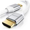 CSL-Computer Cavo HDMI 8k @ 120 Hz con DSC - 7680 x 4320 - UHD II - compatibile con HDMI 2.1 2.0a 2.0b - 3D - Ultra High Speed con Ethernet - Dynamic HDR10+ - VRR - ARC - Blu Ray PS4 PS5 Xbox - Bianco