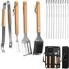 Homshsjhkis Accessori Barbecue, Utensili Barbecue Alta Qualità Attrezzi Acciaio Inox con Portatile Valigetta, Attrezzi Barbecue Perfetti Utensili Uomini per Campeggio, All'Aperto Cucina, Picnic