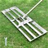 Plutohiker Rastrello livellatore per prato, 28 x 25,4 cm, resistente, manico in acciaio inox, cortile, giardino, campo da golf, facile da usare