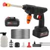 Jenmayt Idropulitrice a Batteria,48V 1200mAh,Idropulitrice Portatile,60 bar Pulitore ad Alta Pressione Senza Fili,con 2 Ugello,Tubo da 5M,per Auto, Giardino, Pavimenti e Esterni