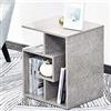 BAKAJI Libreria Bassa Scaffale 4 Ripiani in Legno MDF Tavolino Caffè Laterale Divano Design Moderno Arredamento per Soggiorno Salotto Casa o Ufficio Dimensione 45 x 40 x 55 cm (Grigio)