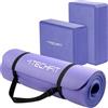 TechFit Set Yoga Tappetino 183x61 cm + 2 Blocchi, con tracolla | Superficie antiscivolo, imbottito e comodo, 183 x 61 cm, per Pilates e stretching