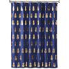 SKL HOME by Saturday Knight Ltd. Tenda da doccia in tessuto di ananas dorato, colore blu marino/oro, 172 x 172 cm