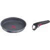 Lagostina Ingenio Mineralis Green Padella Ø 28 cm, Padella in Alluminio 100% Riciclato, per Gas & Ingenio Induction Manico Rimovibile Resistente fino a 10 kg, Fissaggio Sicuro a 3 Punti