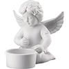 Rosenthal Angelo con ghirlanda di fiori come luce da tavolo, Ø 8,8 cm, altezza 10,2 cm, porcellana bianca opaca, confezione regalo inclusa