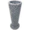 OPTIMUM Vaso da fiori sottile per cimitero, in plastica (granito grigio chiaro) con picchetto in metallo, segnalatore per tombe, decorazioni per tombe, porta fiori per lapide, giardino e cortile