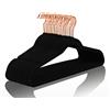 MIZGI Grucce in velluto di alta qualità (confezione da 30) pesanti, antiscivolo, in velluto nero - ganci in rame/oro rosa, salvaspazio (nero)